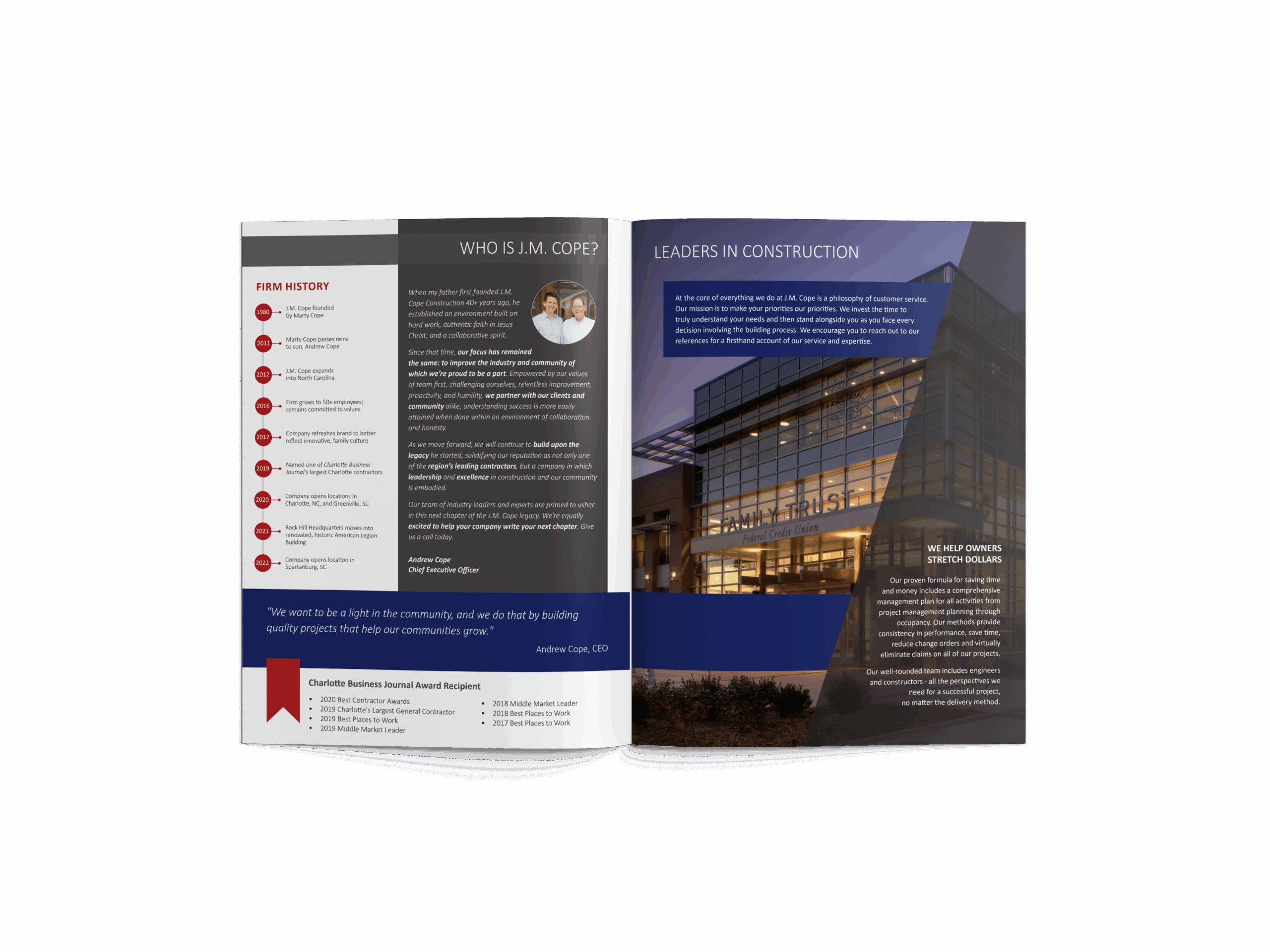 JM Cope Brochure Left Page + right mockup